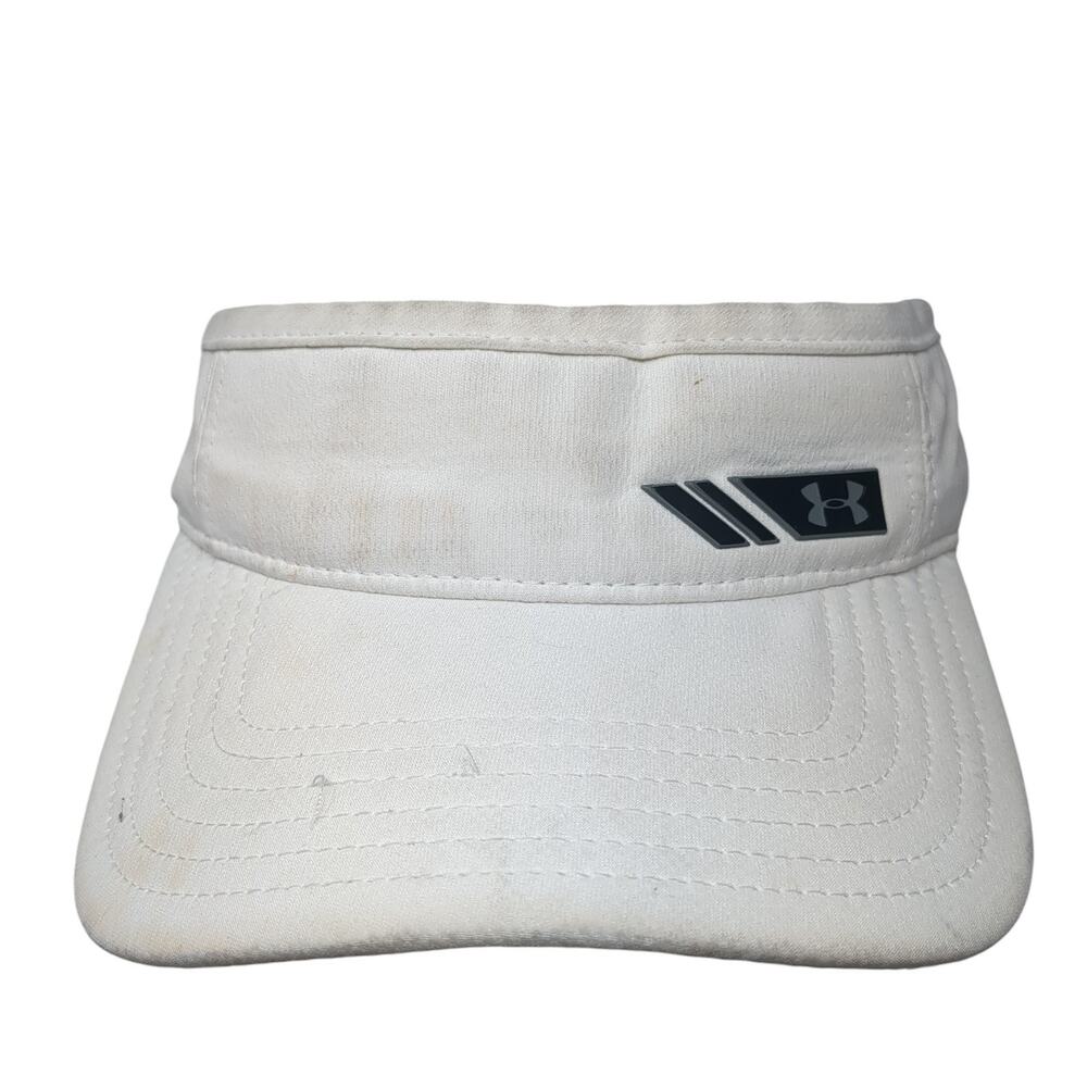 Under Armour Golf Strapback Visor Hat Solid White… - image 1